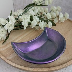 Hand Crafted Iridescent Purple Crescent Dish